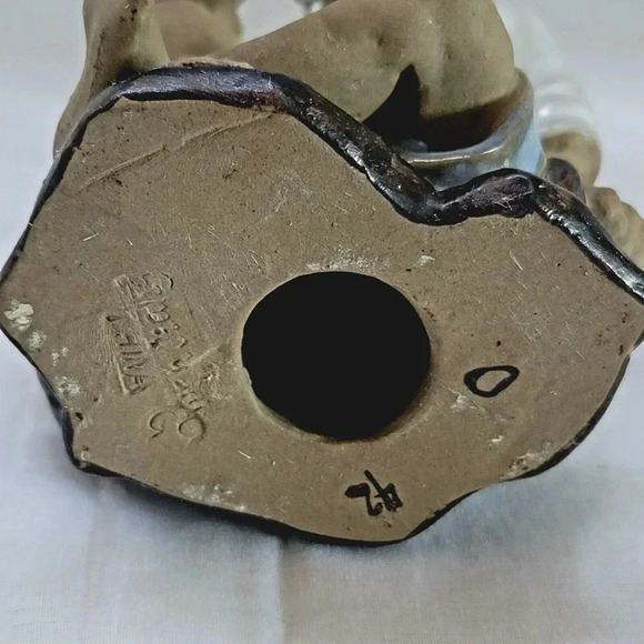 VINTAGE WANJIANG CHINA CHINESE SHIWAN MUDMAN FISHERMAN 5" FIGURINE SEE PHOTOS - Picture 10 of 16